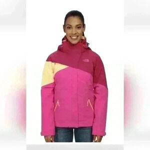 The North Face Womens Cinnabar Triclimate 3in1 Zip Hood Jacket Pink Orange L